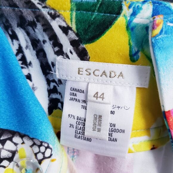 Escada Cruise Style Tropical Ocean Ankle Pants - Picture 7 of 9